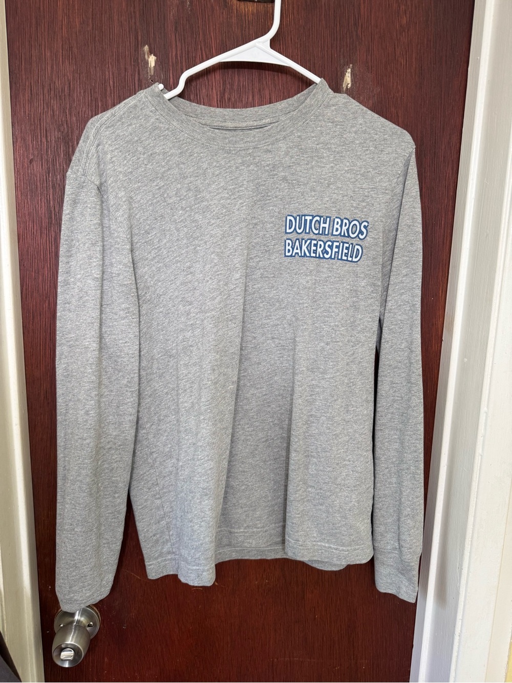 Dutch Bros Bakersfield Long Sleeve Tee - Gray with Blue Logo
